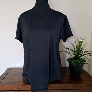 Tuff Athletics T-shirt Size Large Black Activewear Top Perforated Workout Tee